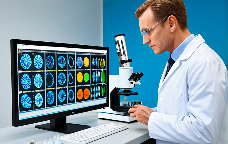 합성생물학 - Personalized Medicine**

"A bright and clean laboratory setting, featuring a scientist in a lab coat...