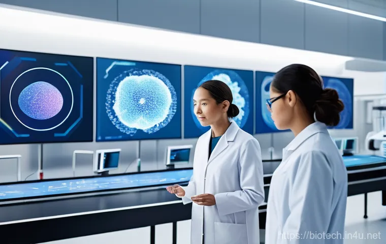 지능형 약물 전달 시스템 - **Prompt:** A highly detailed, microscopic view of a vibrant biological landscape. Numerous glowing,...