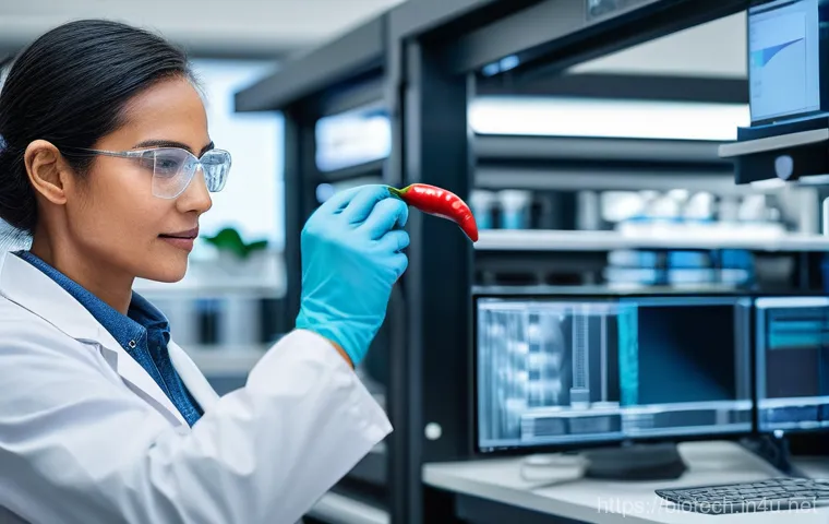 유전자 교정 기술 - **"A visionary biotechnologist, wearing a clean, modern lab coat, stands in a futuristic, brightly l...