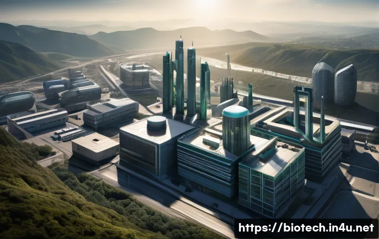 의약품 특허 만료 - A high-angle, dynamic shot of a futuristic cityscape dominated by sleek, towering pharmaceutical com...